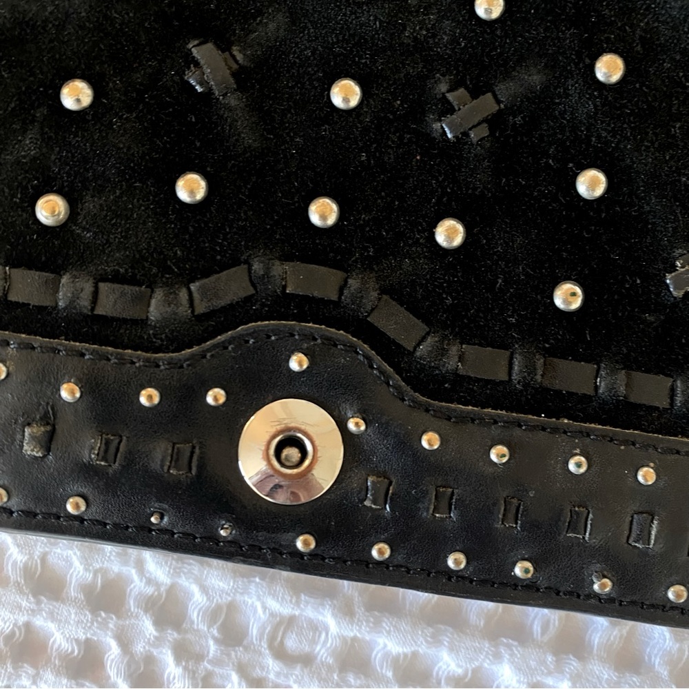 Zara black suede studded crossbody chain bag - Picture 5 of 5